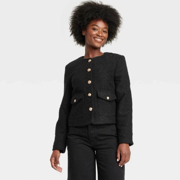 Universal Thread Women's Button Up Winter Blazer Jacket - Picture 1 of 7